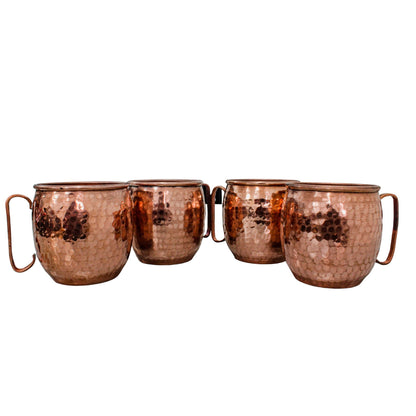 Set de 4 tarros de cobre martillado de 500 ml (16.9 onzas) Tazas y Vasos de Cobre