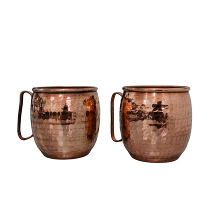 Juego de 2 Tarros de cobre martillado de 500ml (16.9oz), tazas y vasos de cobre