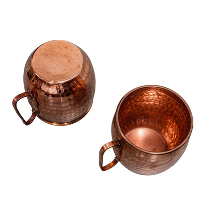 Juego de 2 Tarros de cobre martillado de 500ml (16.9oz), tazas y vasos de cobre