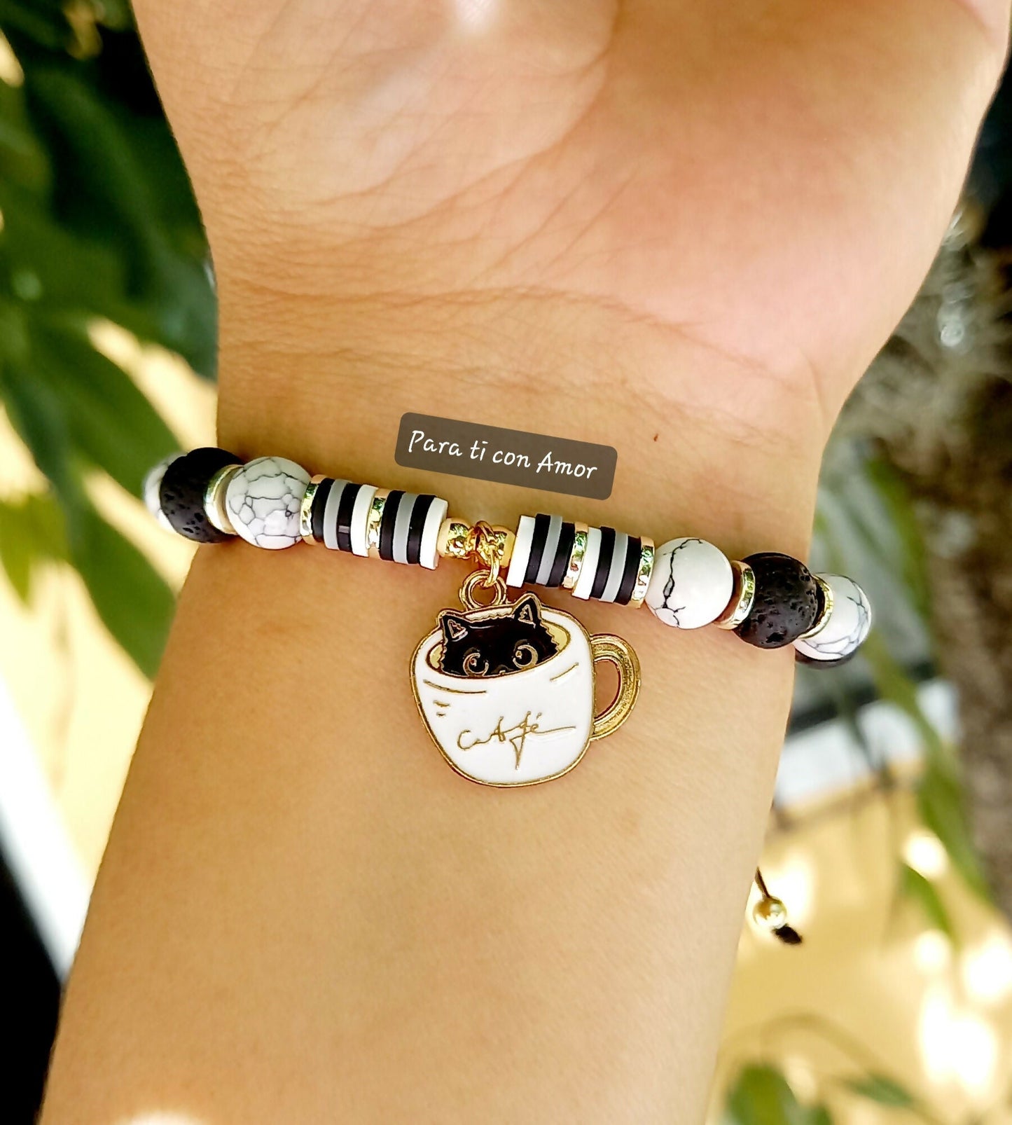 Pulsera gato tacita de café