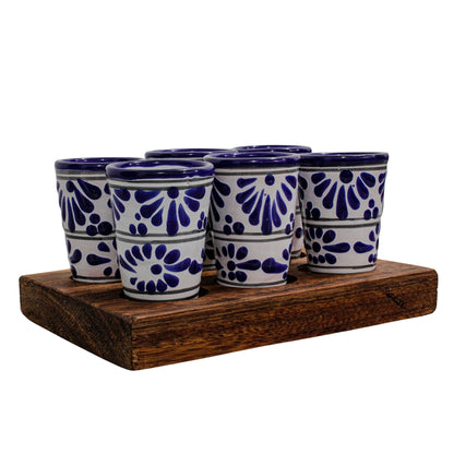 Set de 6 tequileros de 2oz (59ml) de talavera Wak