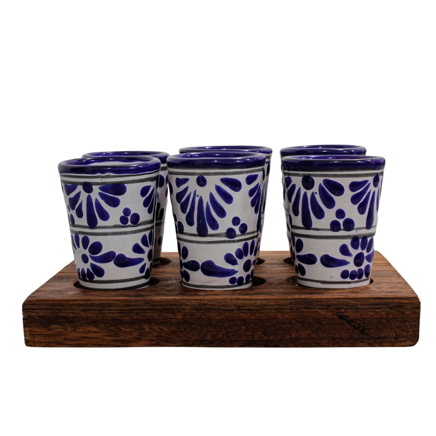 Set de 6 tequileros de 2oz (59ml) de talavera Wak
