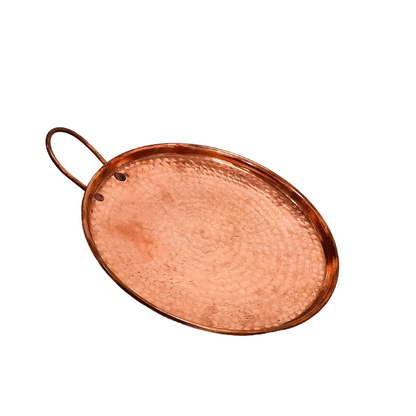 Comal de Cobre Martillado a Mano de 28 cm con Agarradera