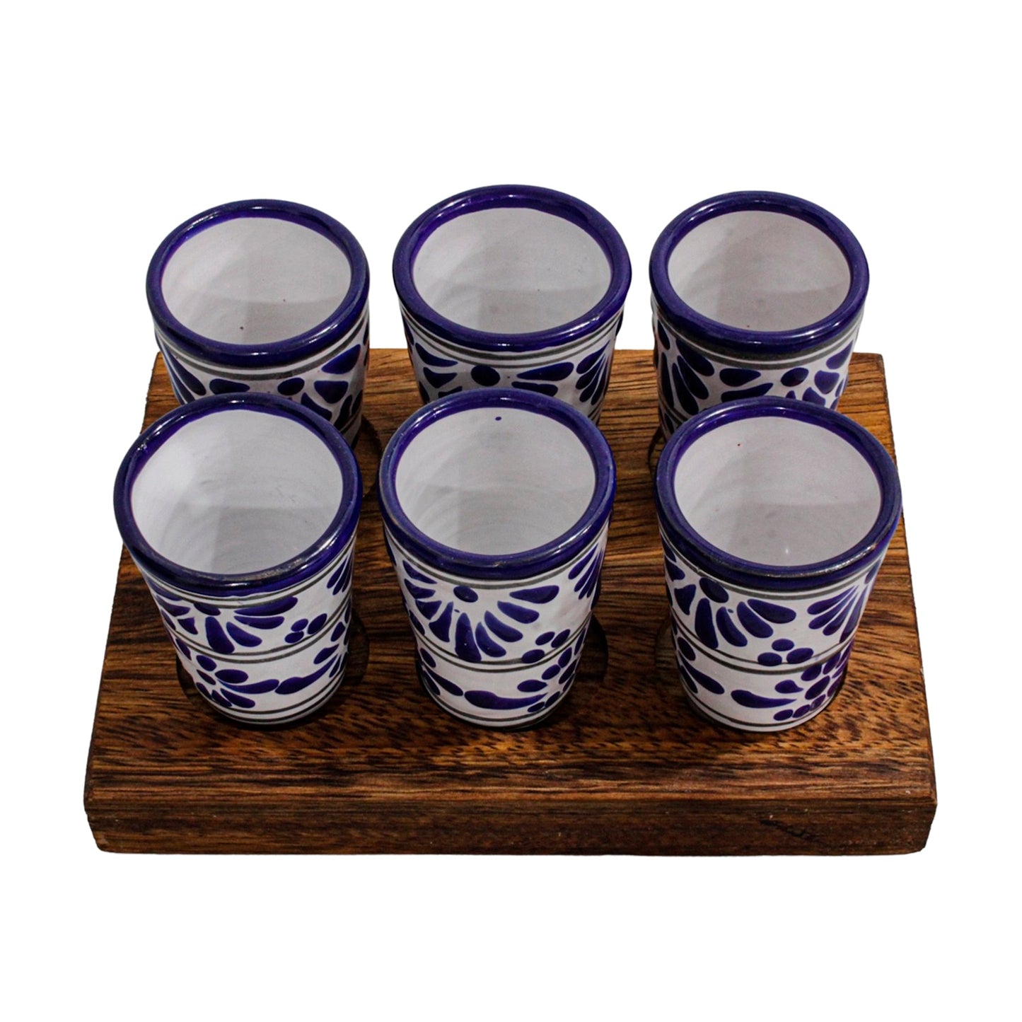 Set de 6 tequileros de 2oz (59ml) de talavera Wak