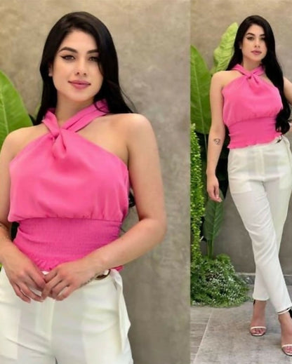 Blusa Cuello Ajustable