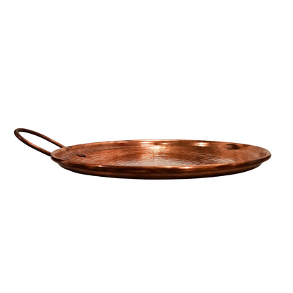 Comal de Cobre Martillado a Mano de 28 cm con Agarradera
