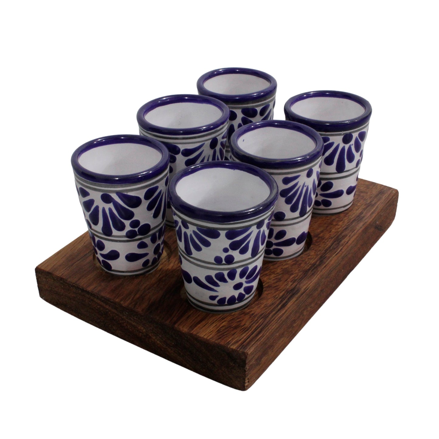 Set de 6 tequileros de 2oz (59ml) de talavera Wak