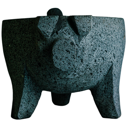 Molcajete Pitzotl de Piedra Volcánica de 31cm/12.2in de diámetro con capacidad de 4 Litros/1 Galón