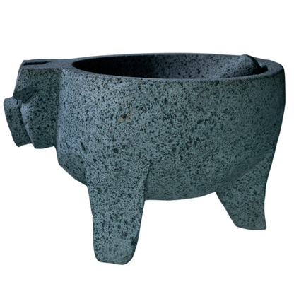 Molcajete Pitzotl de Piedra Volcánica de 31cm/12.2in de diámetro con capacidad de 4 Litros/1 Galón