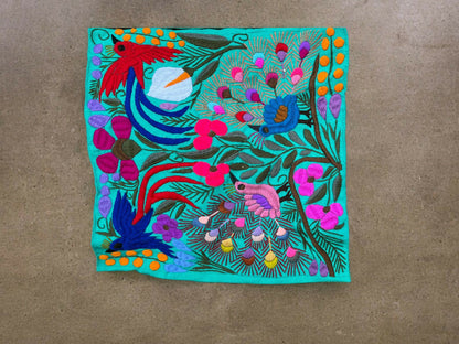 Funda De Cojin Artesanal Mexicano Bordado A Mano Chiapas