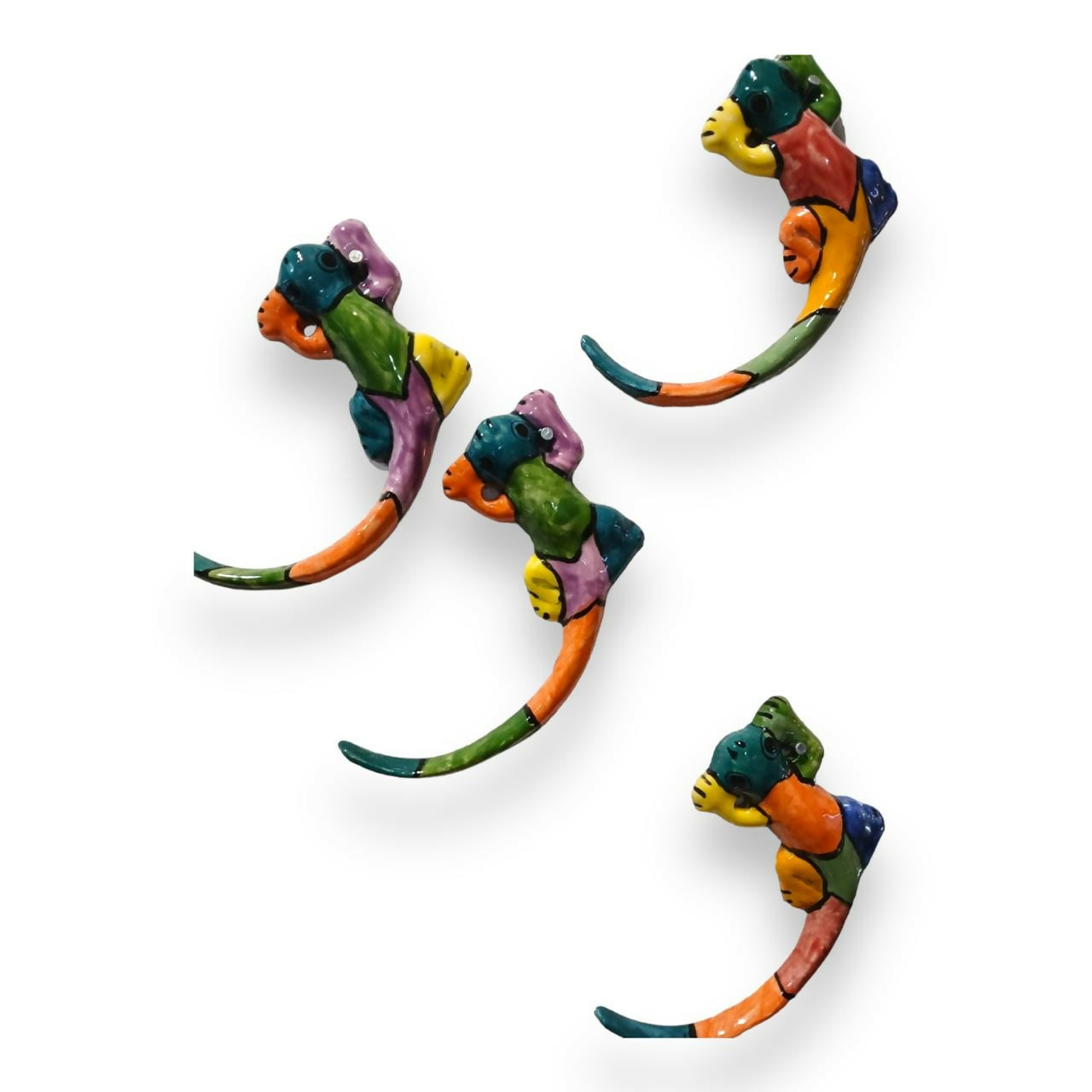 Set de Colgantes de Lagartijas de Cerámica Multicolor