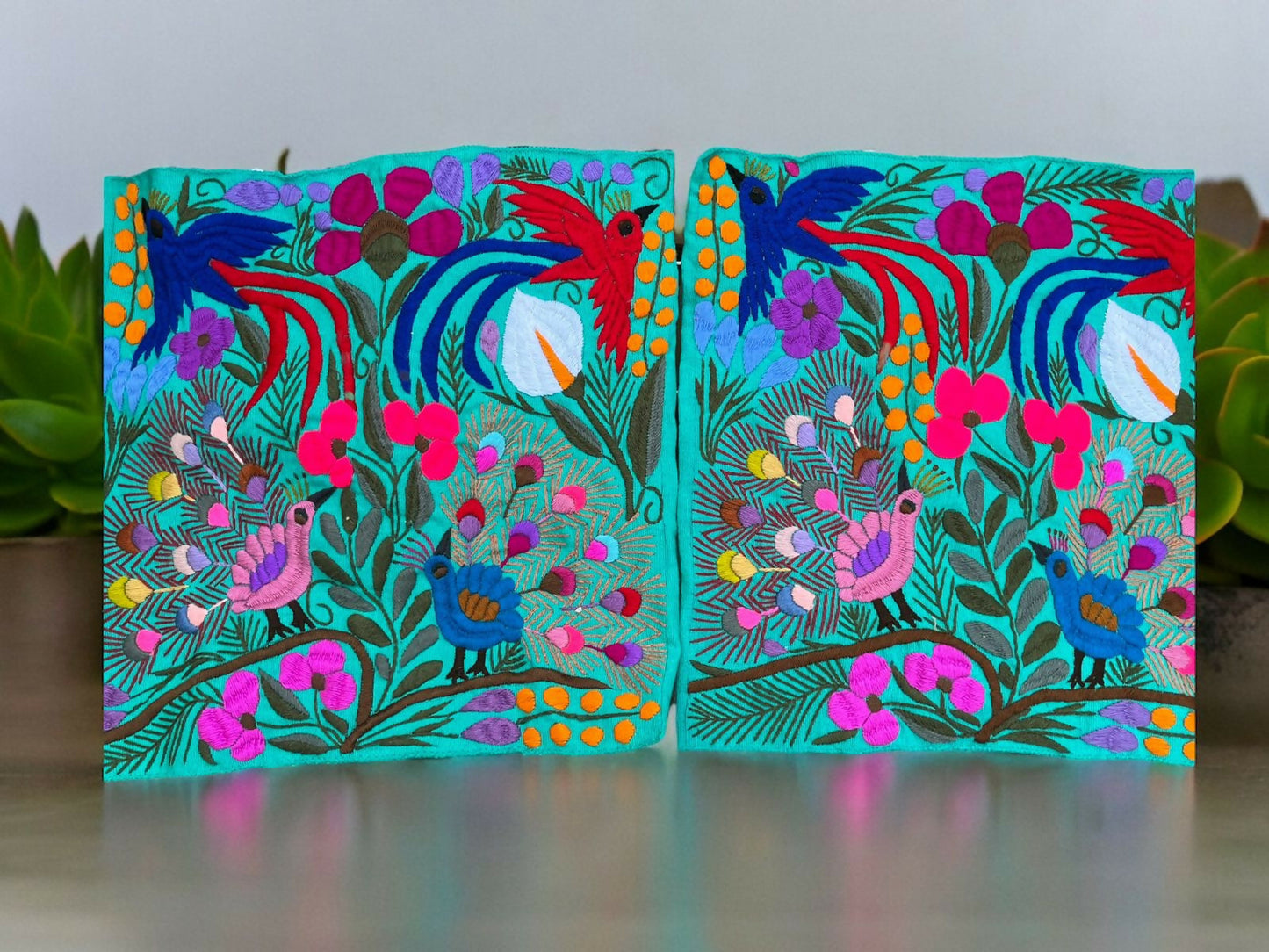 Funda De Cojin Artesanal Mexicano Bordado A Mano Chiapas