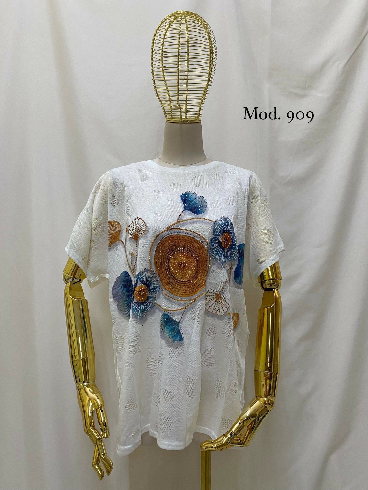 Playera Dibujo Espiral Flores