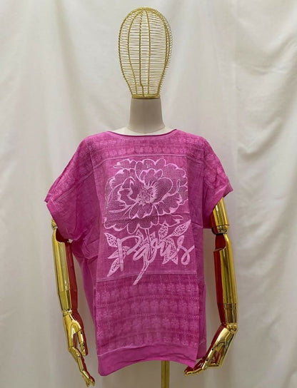 Playera Dibujo Flores Pedrería