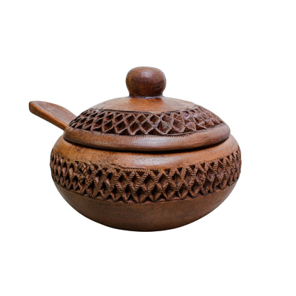 Juego de 2 Azucareras/Salseras de barro negro color café