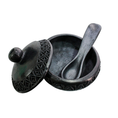 Juego de 2 Azucareras/Salseras de barro negro color negro