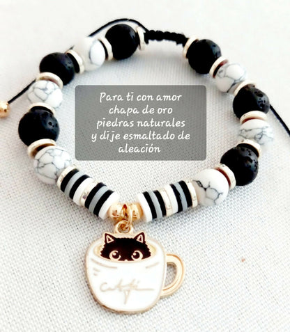 Pulsera gato tacita de café