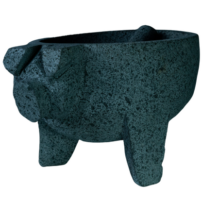 Molcajete Pitzotl de Piedra Volcánica de 31cm/12.2in de diámetro con capacidad de 4 Litros/1 Galón