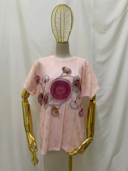 Playera Dibujo Espiral Flores