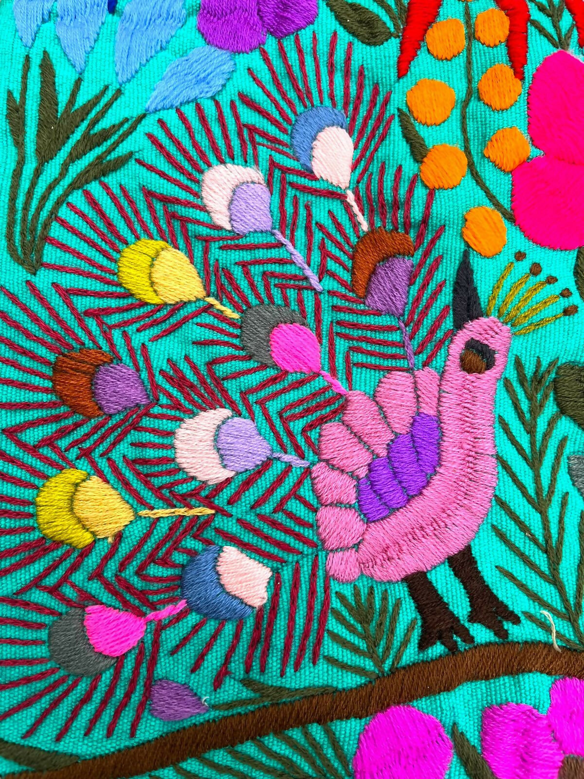 Funda De Cojin Artesanal Mexicano Bordado A Mano Chiapas