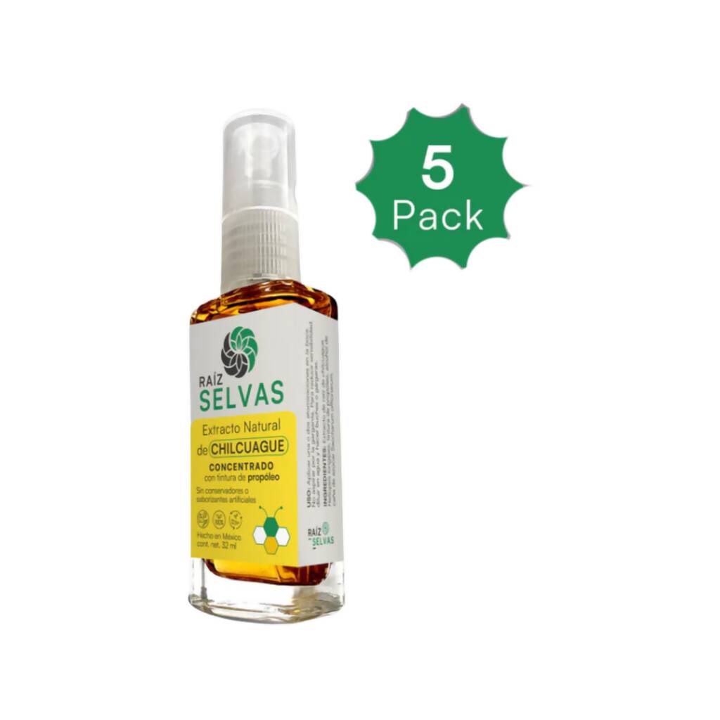 EXTRACTO DE CHILCUAGUE CONCENTRADO CON TINTURA DE PROPÓLEO 5 PACK