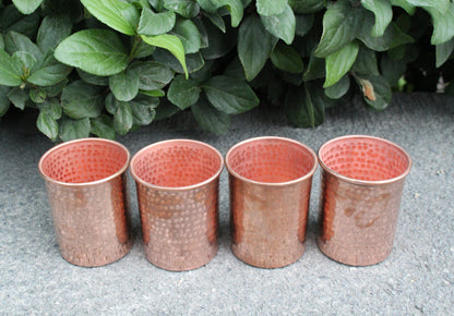 Juego de 6 Vasos de Cobre Martillado 500ml (16.9oz)