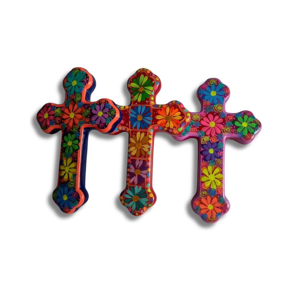Cruces de Cerámica Pintadas a Mano C/U