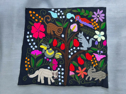 Funda De Cojin Artesanal Mexicano Bordado A Mano Chiapas