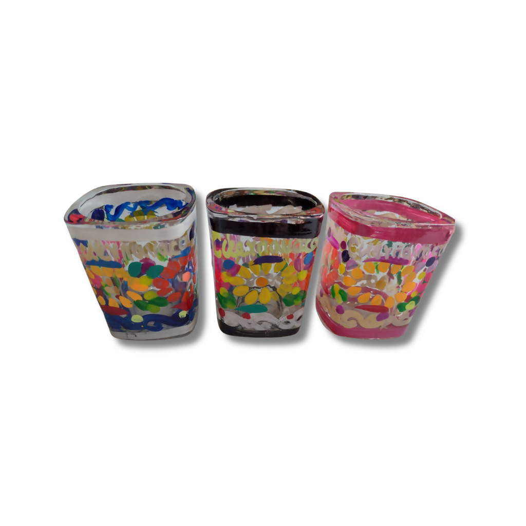 Set de vasos de Vidrio Multicolor C/U