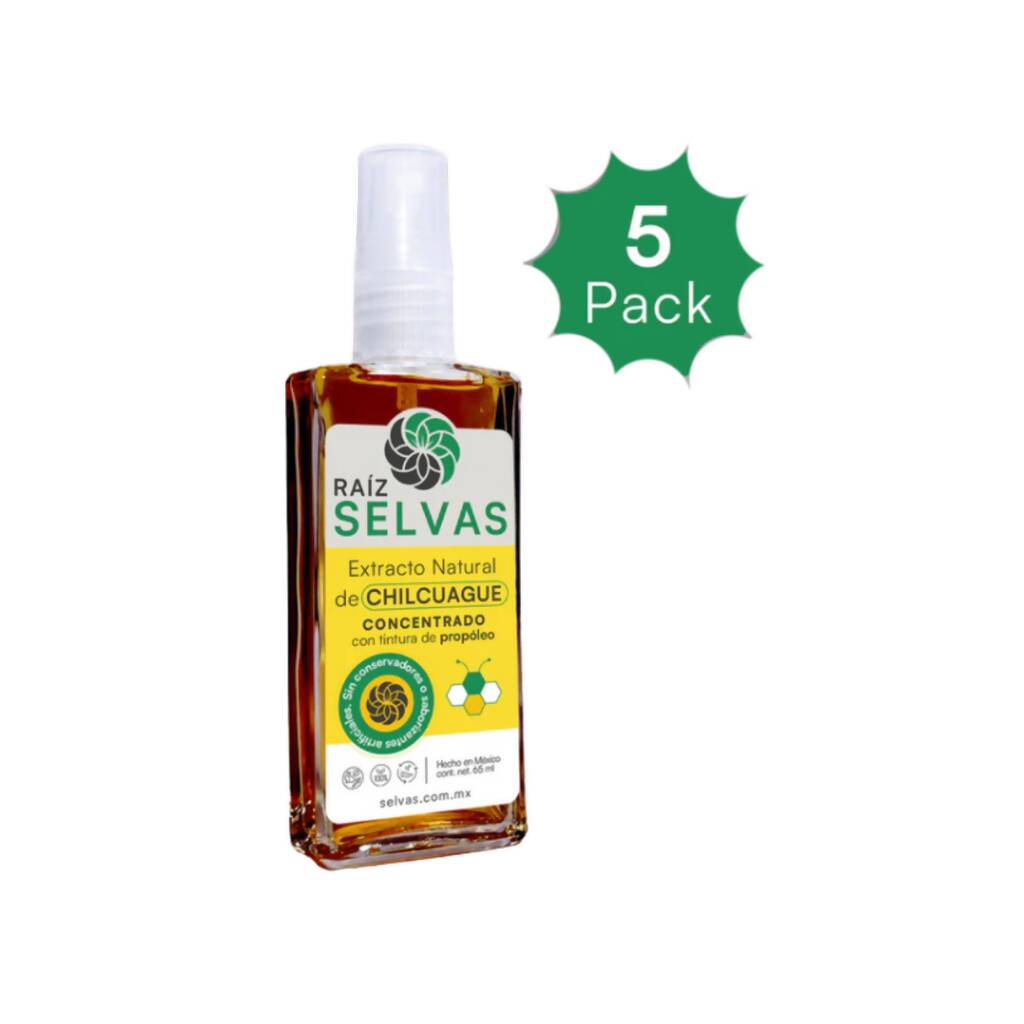 EXTRACTO DE CHILCUAGUE CONCENTRADO CON TINTURA DE PROPÓLEO 5 PACK
