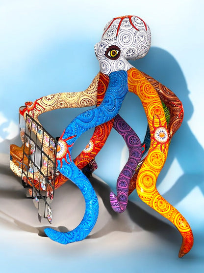 figura de madera de Pulpo: Arte Oaxaqueño