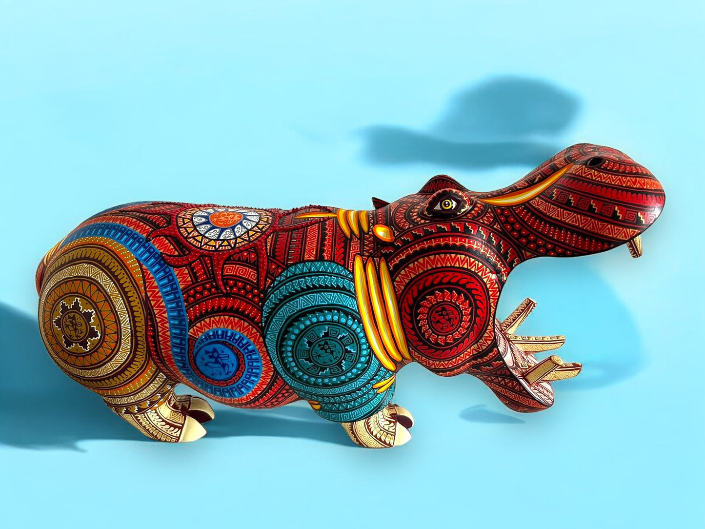 Figura de Alebrije: Hipopótamo Colorido