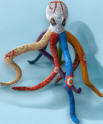 figura de madera de Pulpo: Arte Oaxaqueño