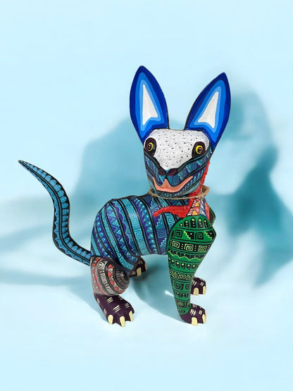 Figura de Alebrije:perro xoloitzcuintle con Orejas Grandes