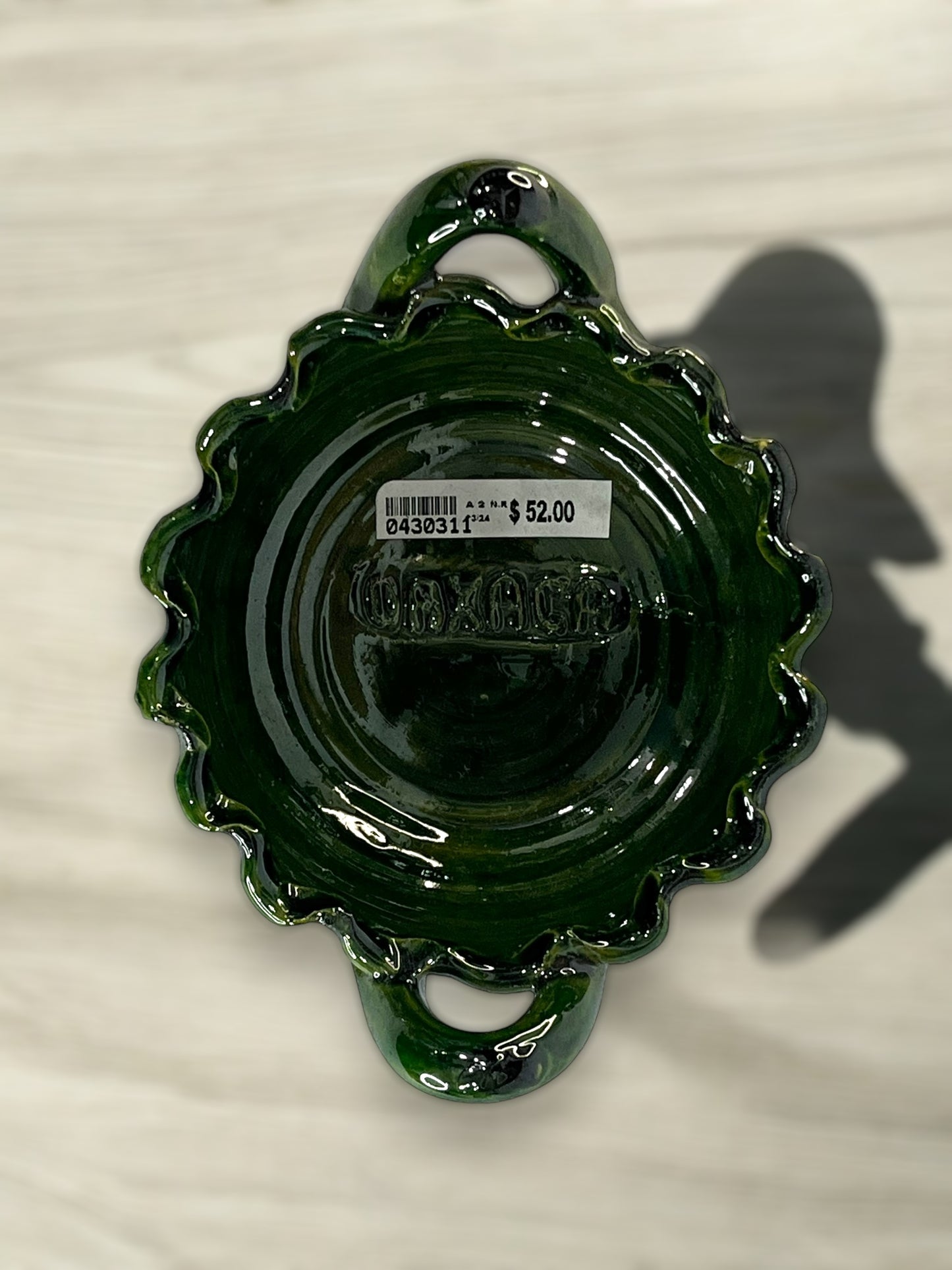 Cuenco Artesanal de Barro Verde Oaxaqueño