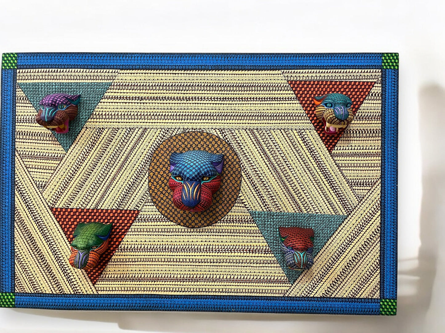 Panel Decorativo con Cabezas de Jaguar y Ocelote