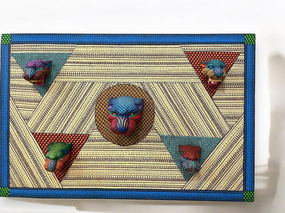 Panel Decorativo con Cabezas de Jaguar y Ocelote