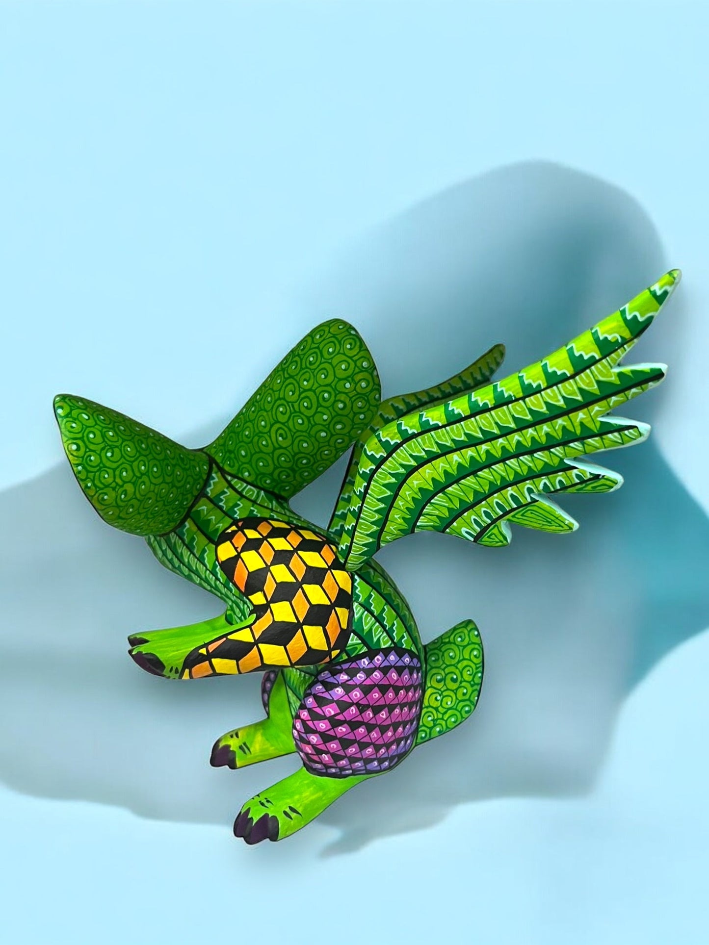 Dragón Verde Alebrije Decorativo