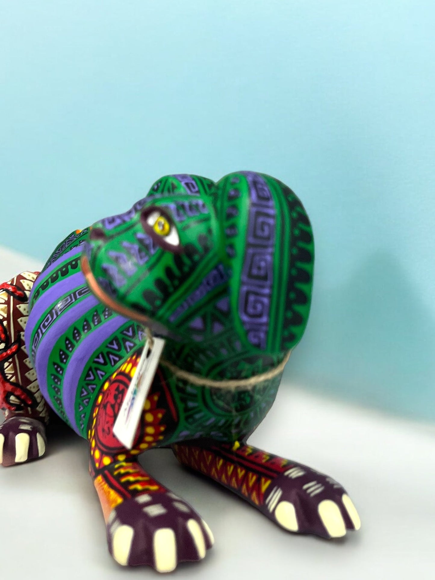 Alebrije de Perro Verde Multicolor