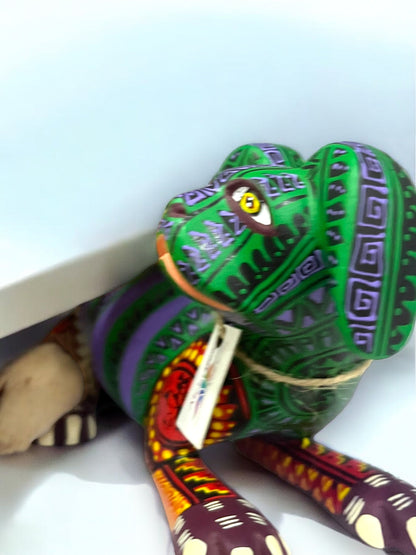 Alebrije de Perro Verde Multicolor