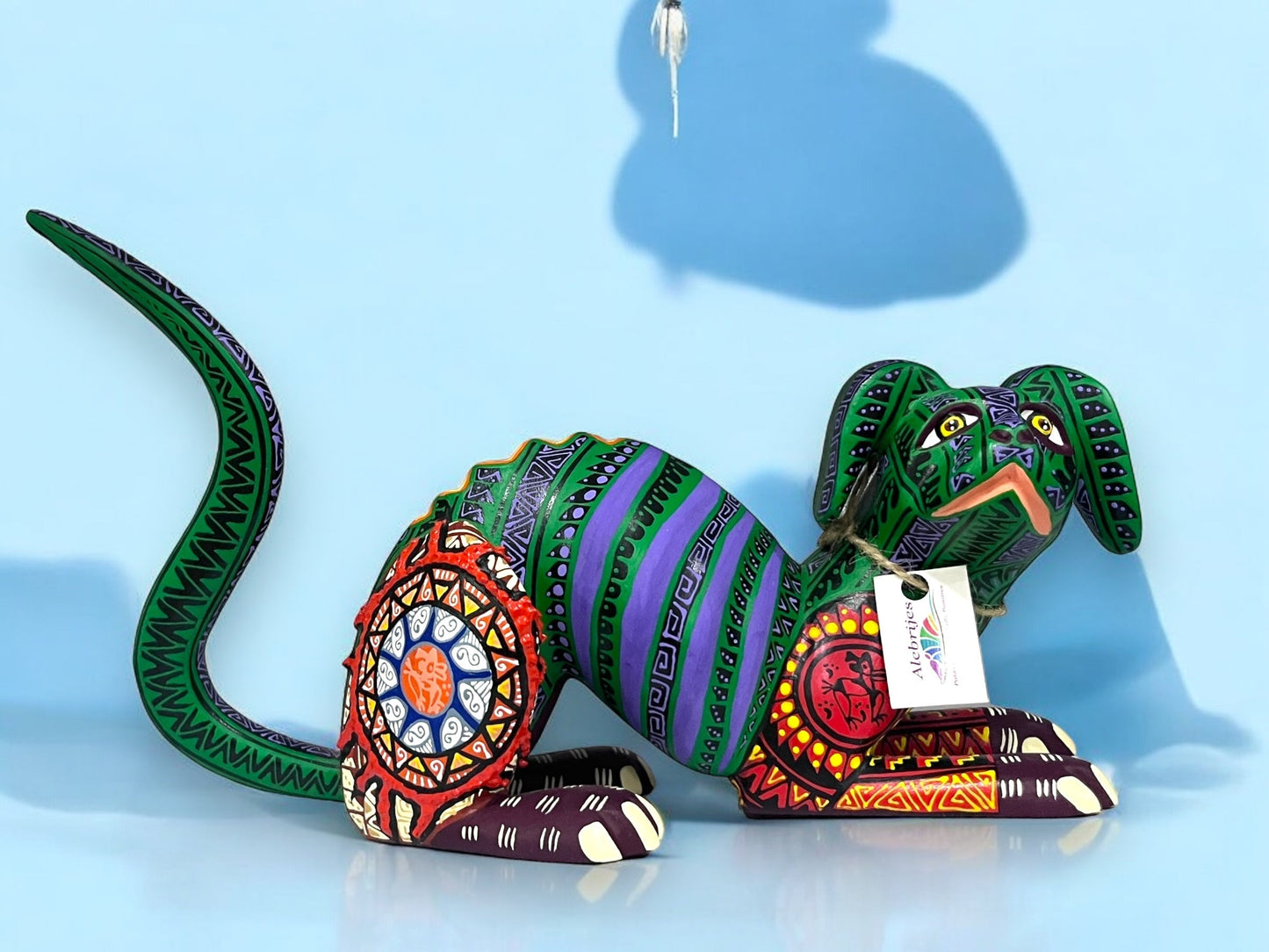 Alebrije de Perro Verde Multicolor