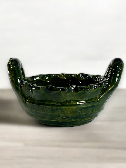 Cuenco Artesanal de Barro Verde Oaxaqueño