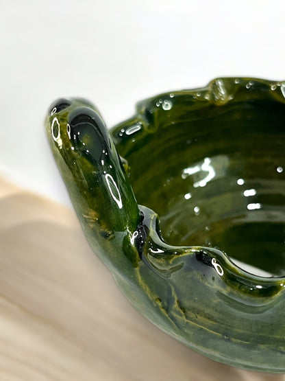 Cuenco Artesanal de Barro Verde Oaxaqueño