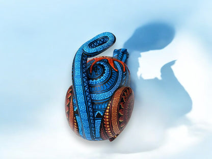 Armadillo de Alebrije Azul y Rojo