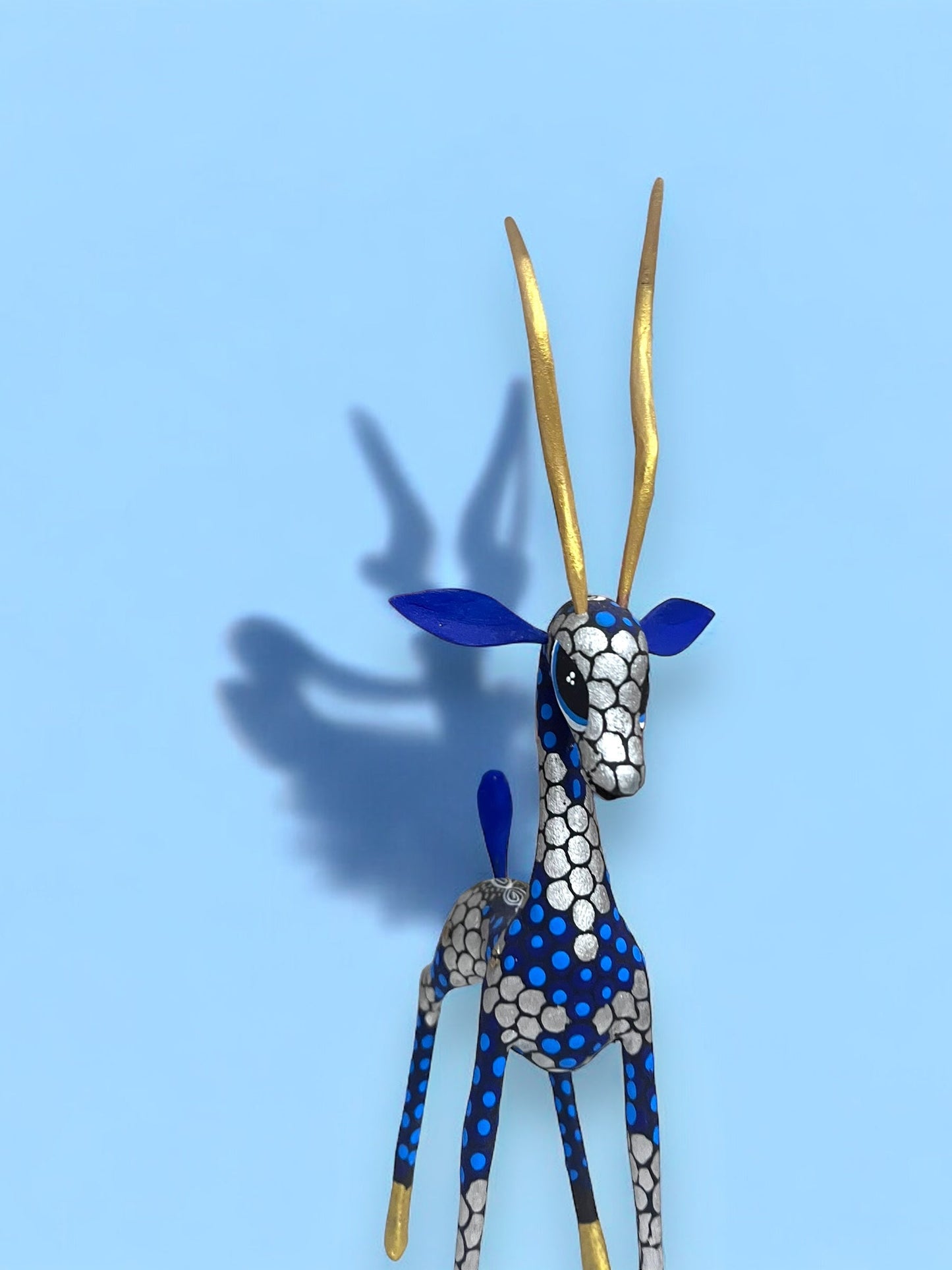 Alebrije Gacela Pintada a Mano color metalico