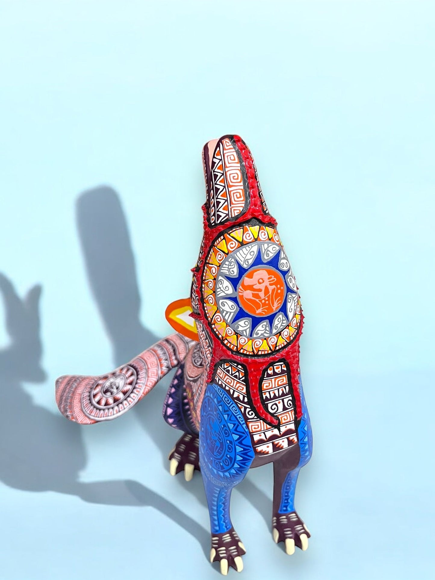 Alebrijes de Lagartijas en Tonos Verdes y Grises con Detalles Vivos