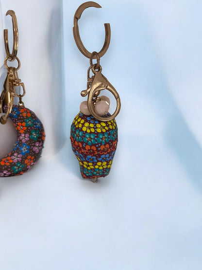 Llavero Artesanal de Calavera Floral Detallada