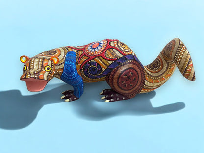 figura de madera de Nutria Alebrije