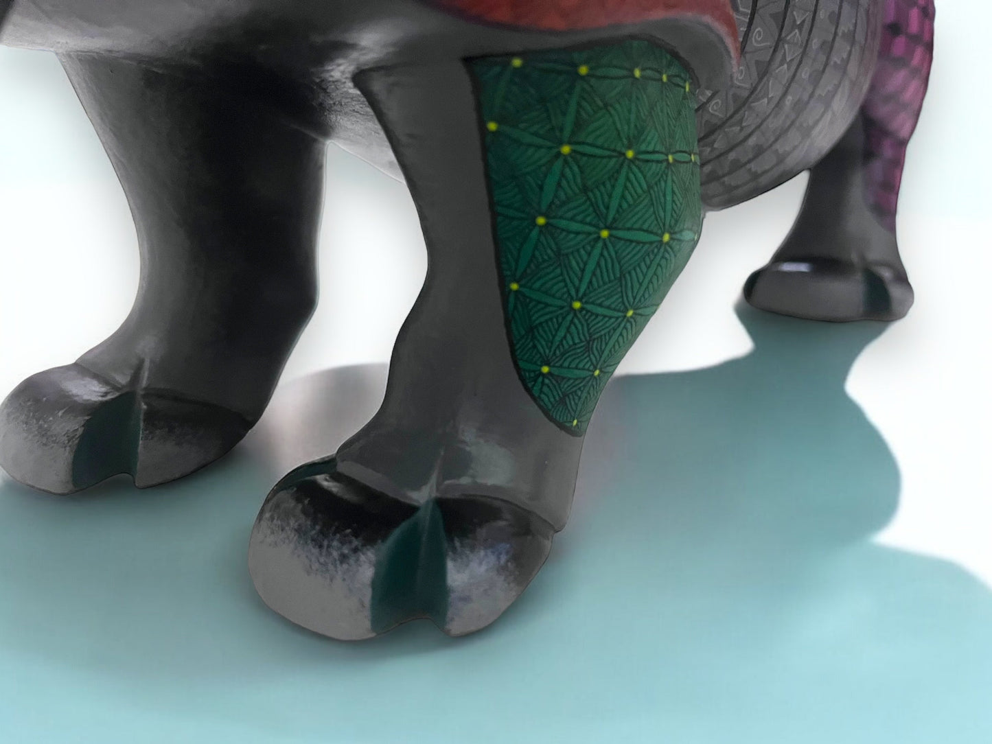 figura de madera de Rinoceronte Alebrije