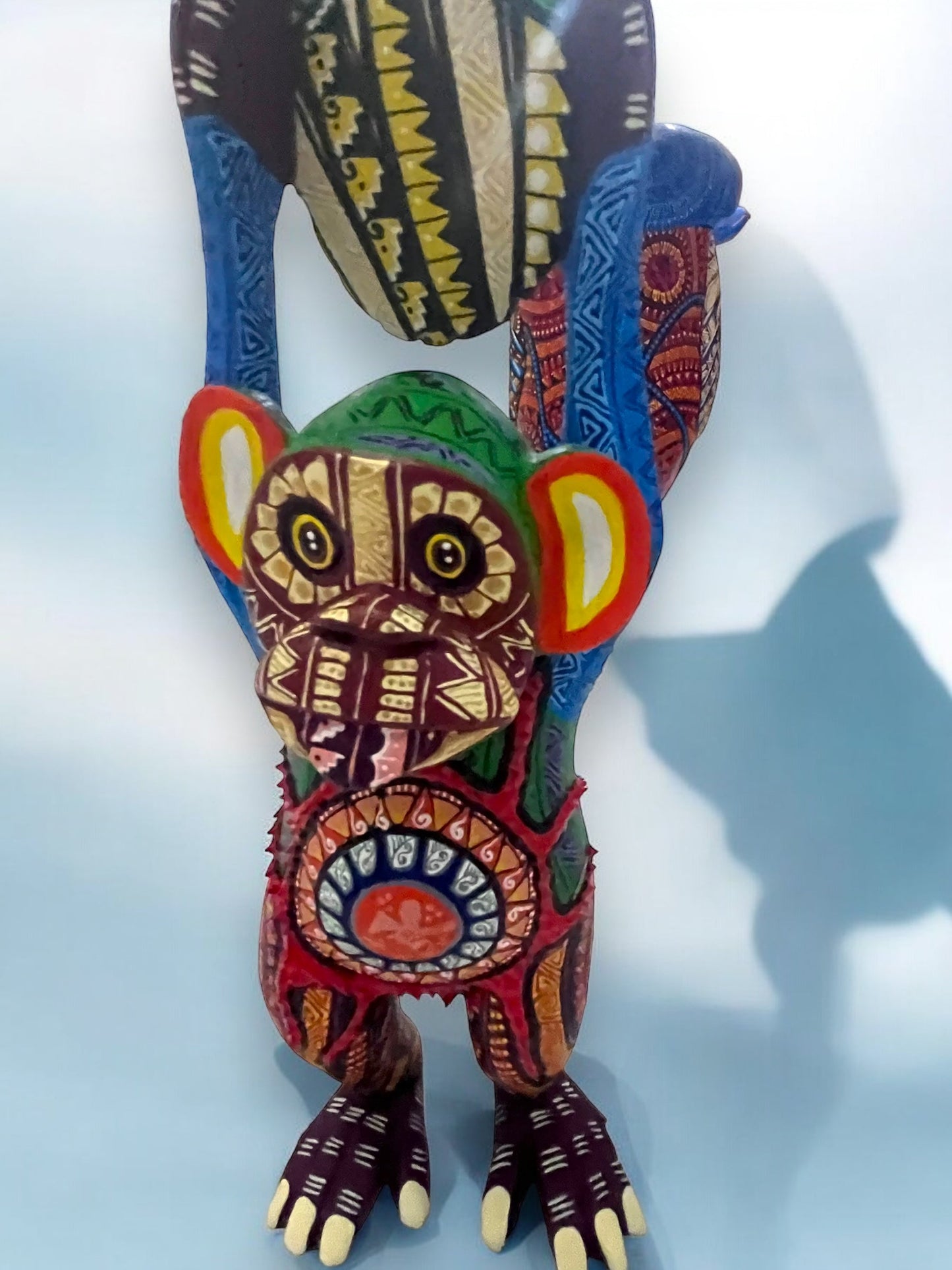 figura de madera de Mono Alebrije